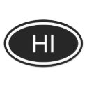 HI Hawaii Euro Style Oval Sticker