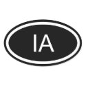 IA Iowa Euro Style Oval Sticker