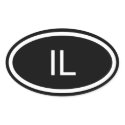 IL Illinois Euro Style Oval Sticker