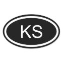 KS Kansas Euro Style Oval Sticker