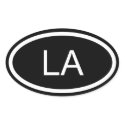 LA Louisiana Euro Style Oval Sticker