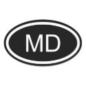 MD Maryland Euro Style Oval Sticker