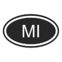 MI Michigan Euro Style Oval Sticker