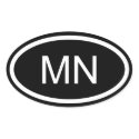 MN Minnesota Euro Style Oval Sticker