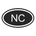 NC North Carolina Euro Style Oval Sticker