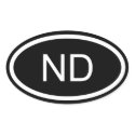 ND North Dakota Euro Style Oval Sticker