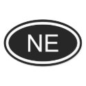 NE Nebraska Euro Style Oval Sticker