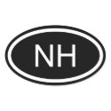 NH New Hampshire Euro Style Oval Sticker