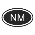 NM New Mexico Euro Style Oval Sticker