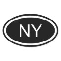 NY New York Euro Style Oval Sticker