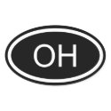 OH Ohio Euro Style Oval Sticker