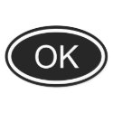 OK Oklahoma Euro Style Oval Sticker