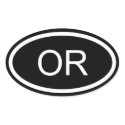 OR Oregon Euro Style Oval Sticker