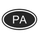 PA Pennsylvania Euro Style Oval Sticker