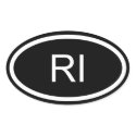 RI Rhode Island Euro Style Oval Sticker