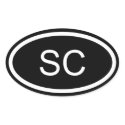 SC South Carolina Euro Style Oval Sticker