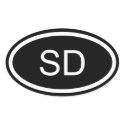 SD South Dakota Euro Style Oval Sticker