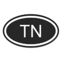 TN Tennessee Euro Style Oval Sticker