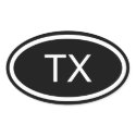 TX Texas Euro Style Oval Sticker