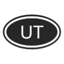 UT Utah Euro Style Oval Sticker