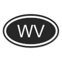 WV West Virginia Euro Style Oval Sticker