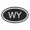 WY Wyoming Euro Style Oval Sticker