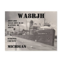 Design Your Own QSL HAM Radio Operator Freighter Postcards