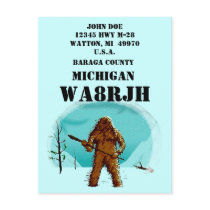 Design Your Own QSL HAM Radio Operator Op Big Foot Postcard