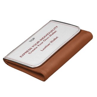 Design Your Own Wallet - Genuine Leather (Medium Size in Brown shown)