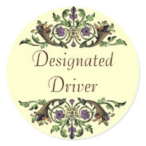 Designated Driver Holiday Cornucopia Safety Sticke Sticker