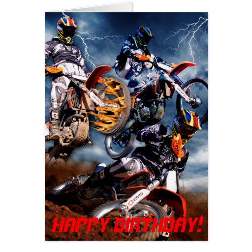 Designed Motocross Birthday Card Zazzle