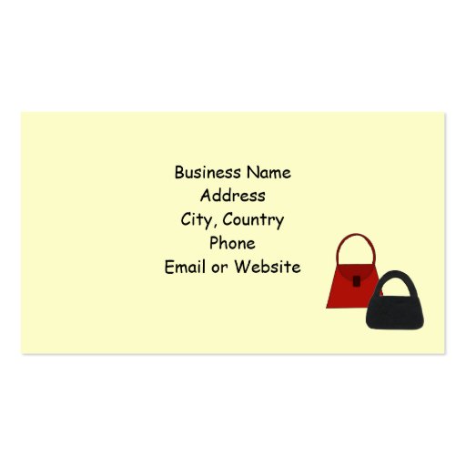 Designer Bags Business Business Card (back side)