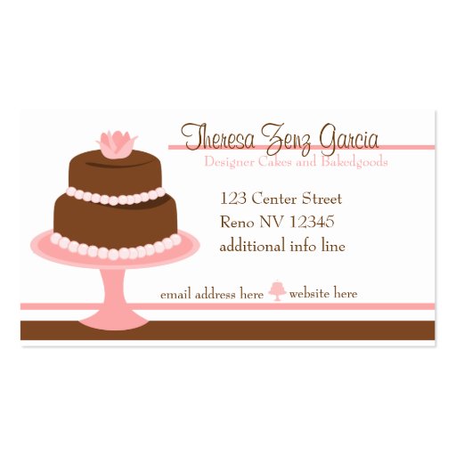 Designer Bakedgoods-Cake Business Card Template (front side)