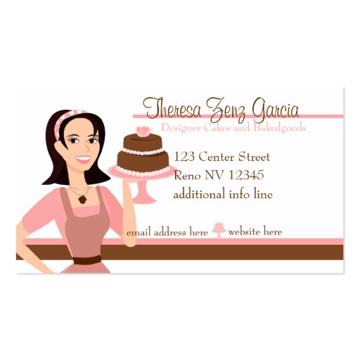 Designer Bakedgoods-Cake Business Card Template (front side)