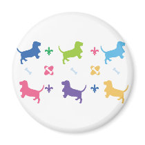 Designer Basset Hound Items Fridge Magnets