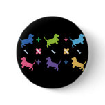 Designer Basset Hound Print buttons