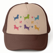 Designer Basset Hound Print Hats