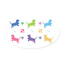 Designer Basset Hound Print Sticker