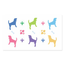 Designer Beagle Print Rectangle Sticker