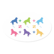 Designer Bernese Mountain Dog Print Oval Stickers