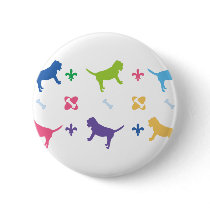 Designer Bloodhound Print Button
