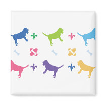 Designer Bloodhound Print Fridge Magnets
