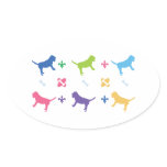 Designer Bloodhound Print Oval Stickers