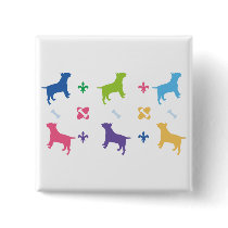 Designer Bull Terrier Print Pinback Buttons