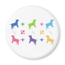 Designer Bull Terrier Print Magnets