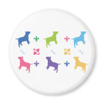 Designer Bull Terrier Print Magnets