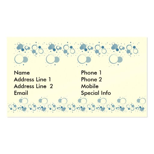 Designer Busines or Profile Cards Business Card (back side)