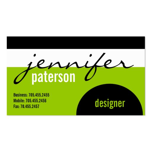 Designer Business Card (front side)