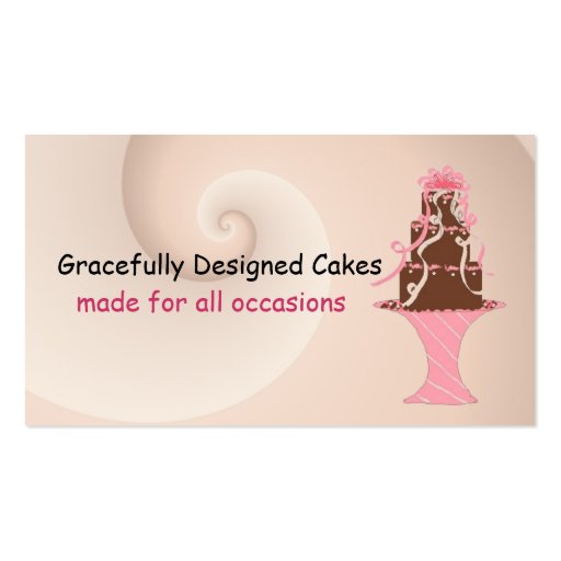 Designer Cake - Fancy Chocolate Cake Business Card (front side)