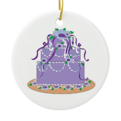 Designer Cake in Shades of Purple Christmas Tree Ornament